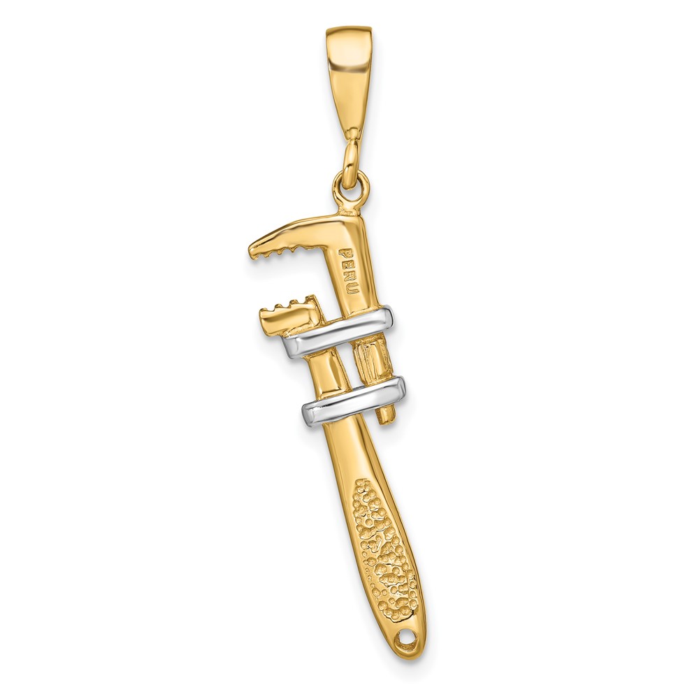 10k & Rhodium 3-D Pipe Wrench Charm (10A2197)