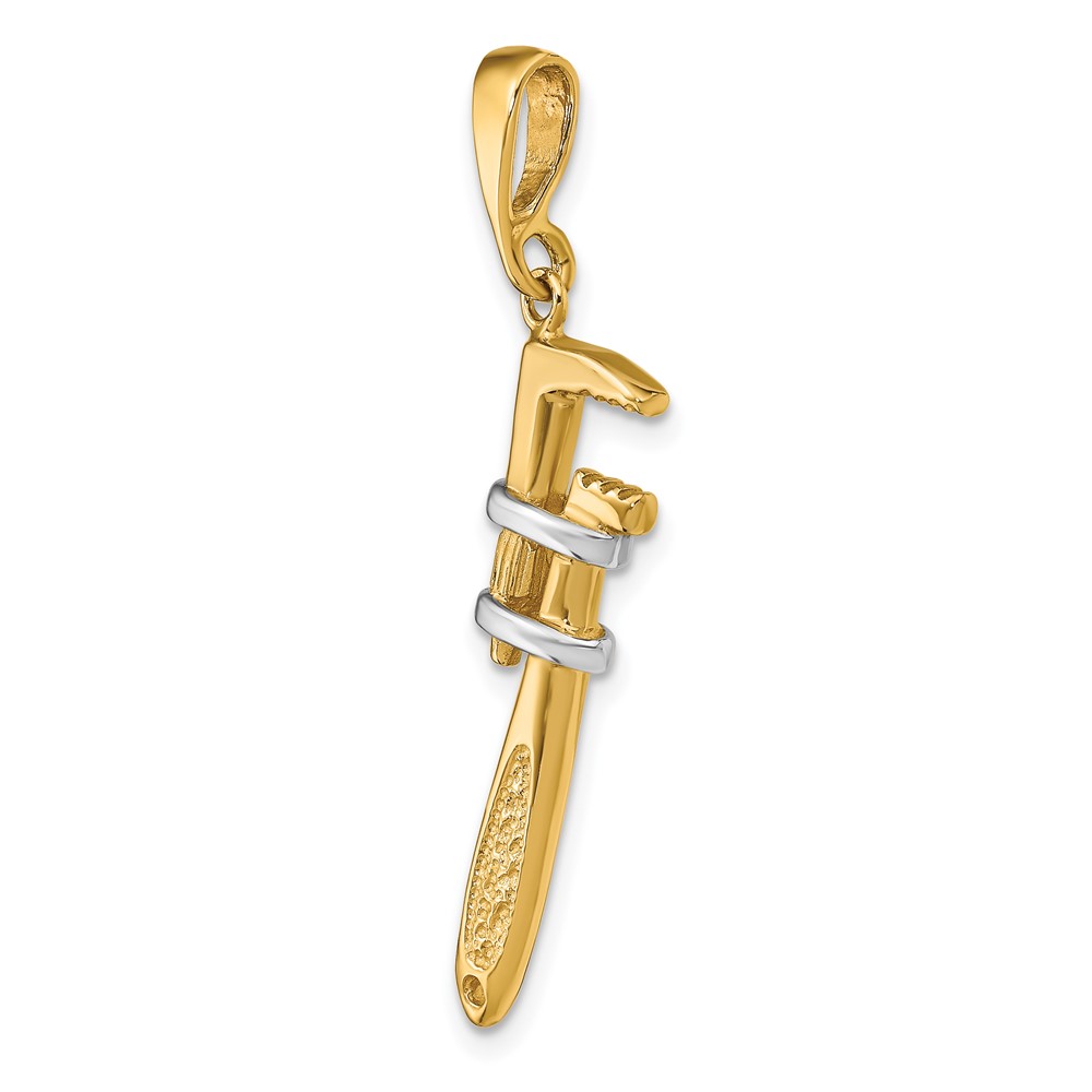 10k & Rhodium 3-D Pipe Wrench Charm (10A2197)