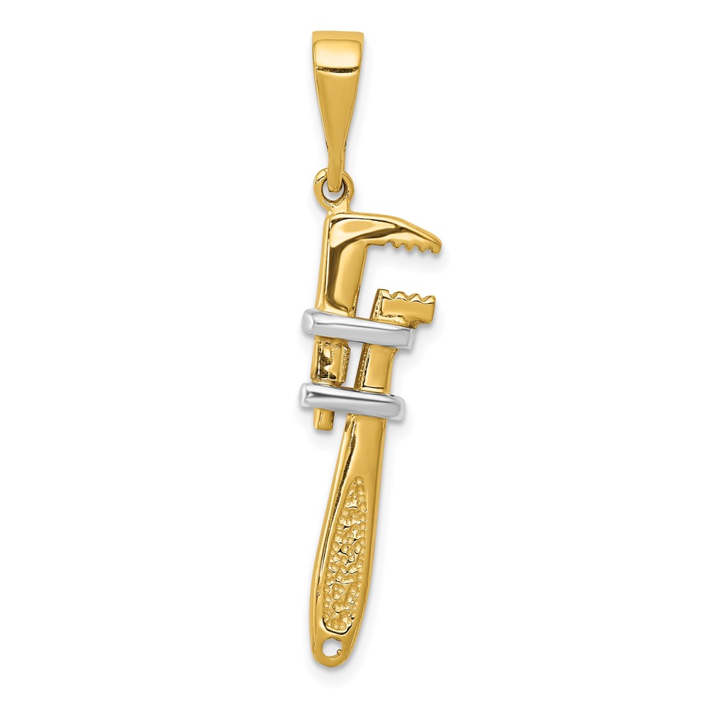 10k & Rhodium 3-D Pipe Wrench Charm (10A2197)