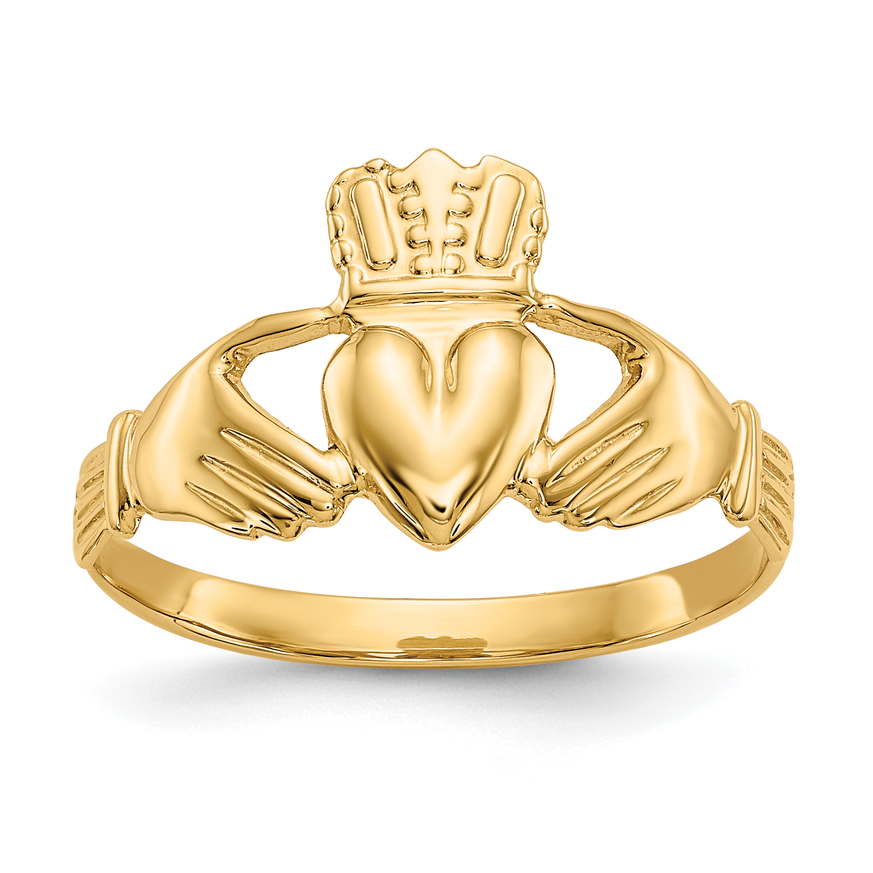 10k Polished Claddagh Ring (10A9519)