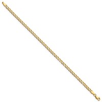 10K 3.35mm Yellow Gold Semi-Solid Curb Link Chain view 2