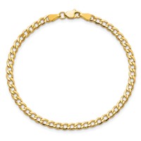 10K 3.35mm Yellow Gold Semi-Solid Curb Link Chain view 4