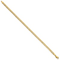 10K 4.3mm Yellow Gold Semi-Solid Curb Link Chain view 2