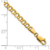 10K 4.3mm Yellow Gold Semi-Solid Curb Link Chain view 4