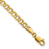 10K 4.3mm Yellow Gold Semi-Solid Curb Link Chain view 1