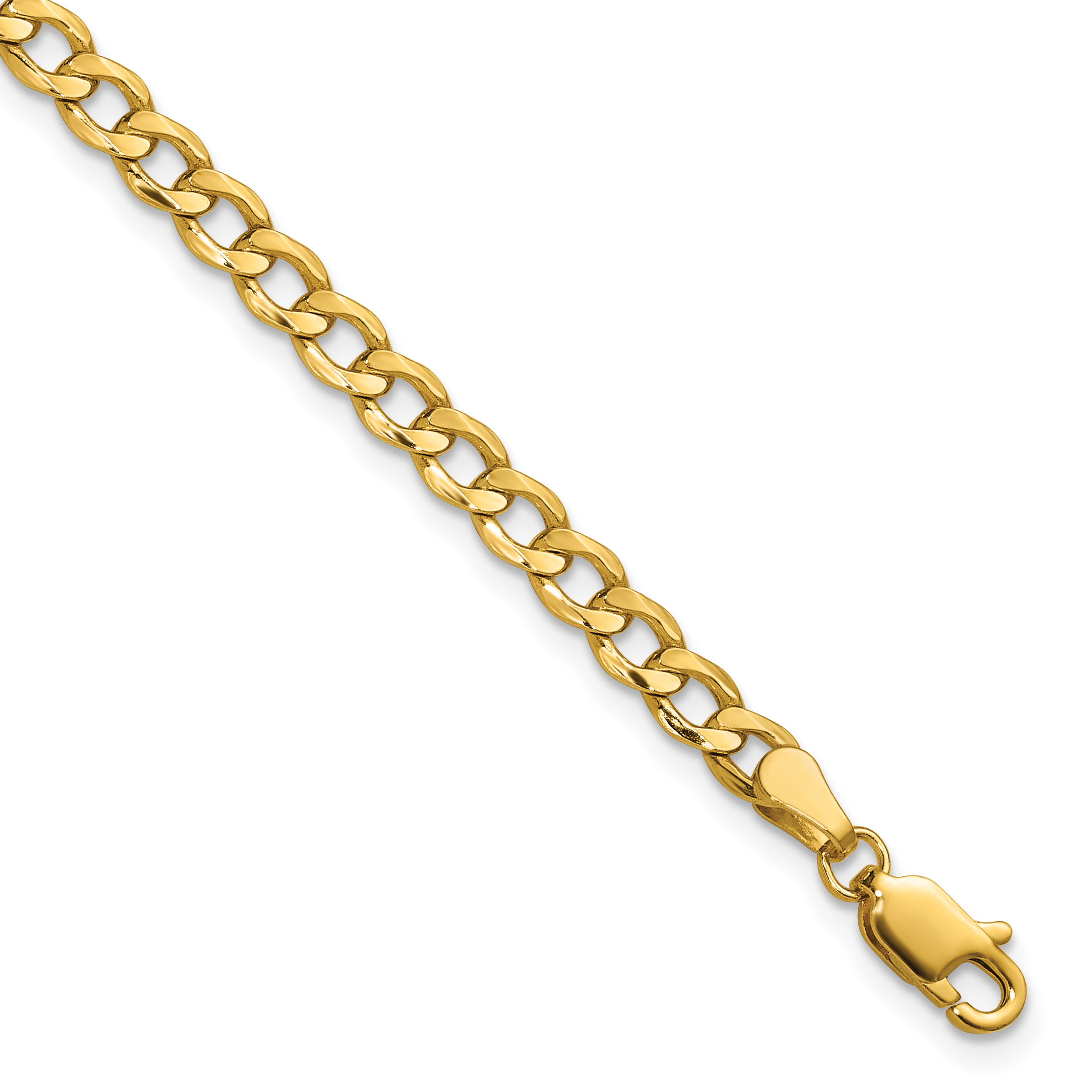 10k 4.3mm Semi-Solid Curb Link Chain (10BC107-16)