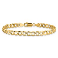 10K 5.25mm Yellow Gold Semi-Solid Curb Link Chain view 3