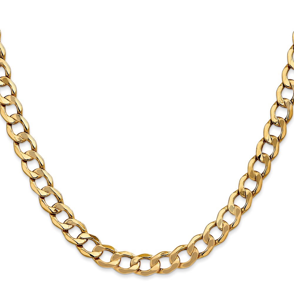 10k 7mm Semi-Solid Curb Link Chain (10BC110-20)