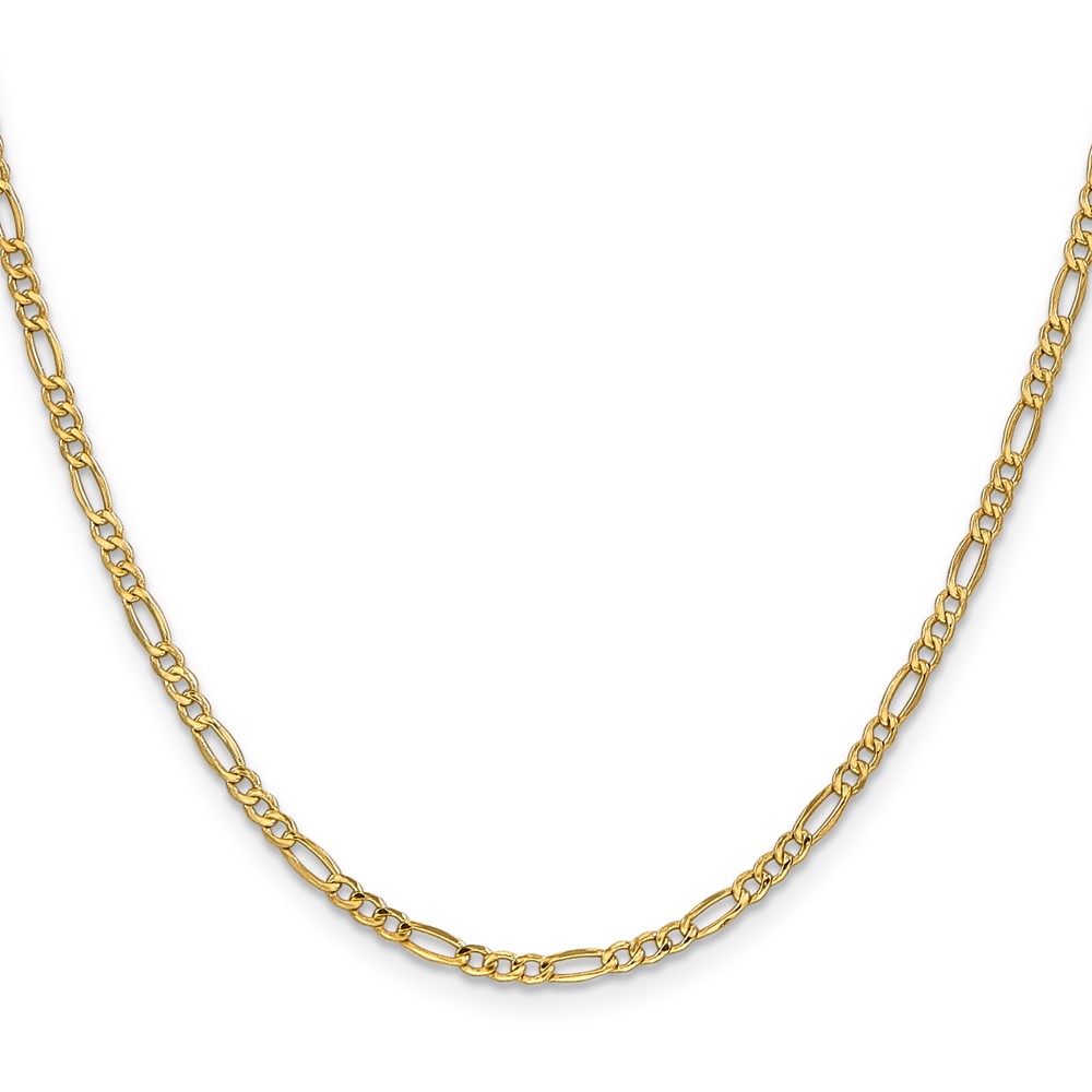 10k 2.5mm Semi-Solid Figaro Chain (10BC120-20)