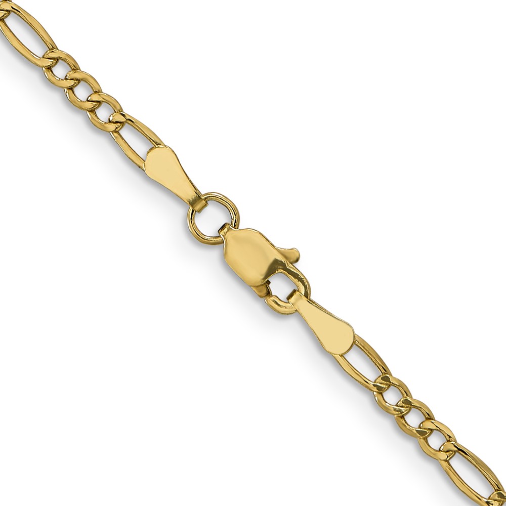 10k 2.5mm Semi-Solid Figaro Chain (10BC120-20)