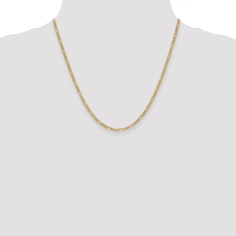 10k 2.5mm Semi-Solid Figaro Chain (10BC120-20)