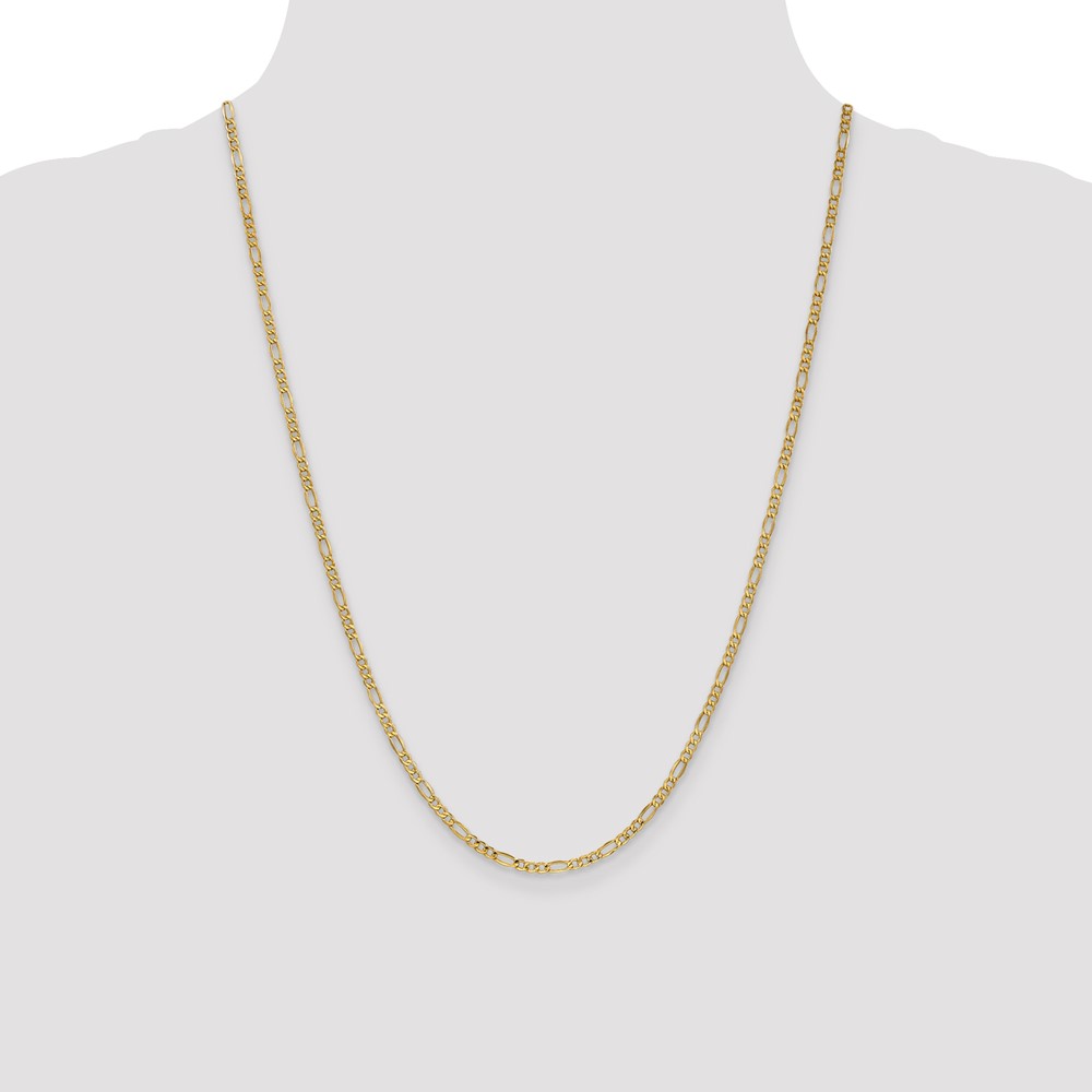 10k 2.5mm Semi-Solid Figaro Chain (10BC120-24)