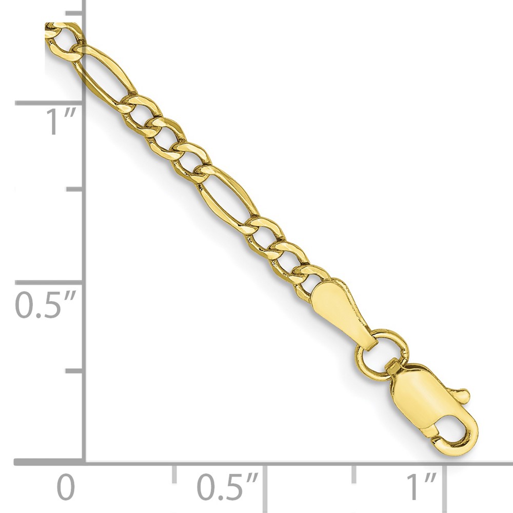 10k 2.5mm Semi-Solid Figaro Chain (10BC120-8)