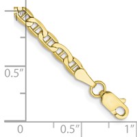 10K 3.2mm Yellow Gold Semi-Solid Anchor Chain view 2