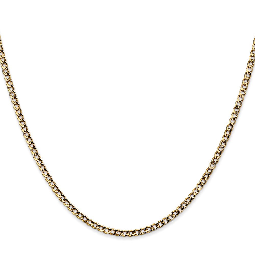 10k 2.5mm Semi-Solid Curb Link Chain (10BC124-18)