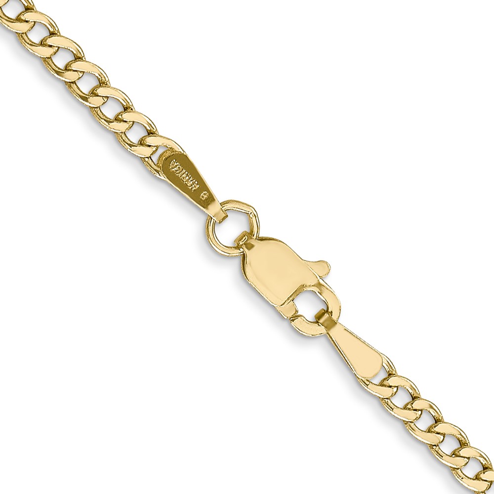 10k 2.5mm Semi-Solid Curb Link Chain (10BC124-18)