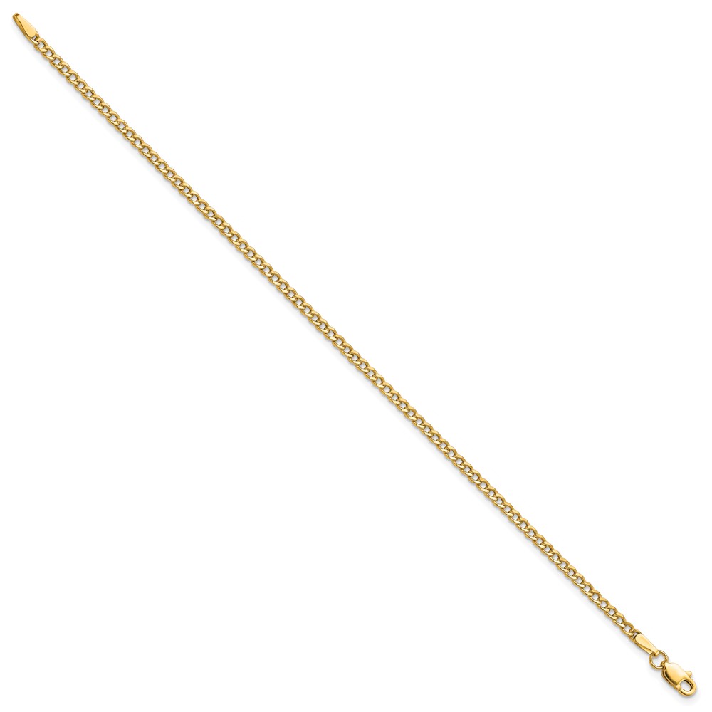 10k 2.5mm Semi-Solid Curb Link Chain (10BC124-8)
