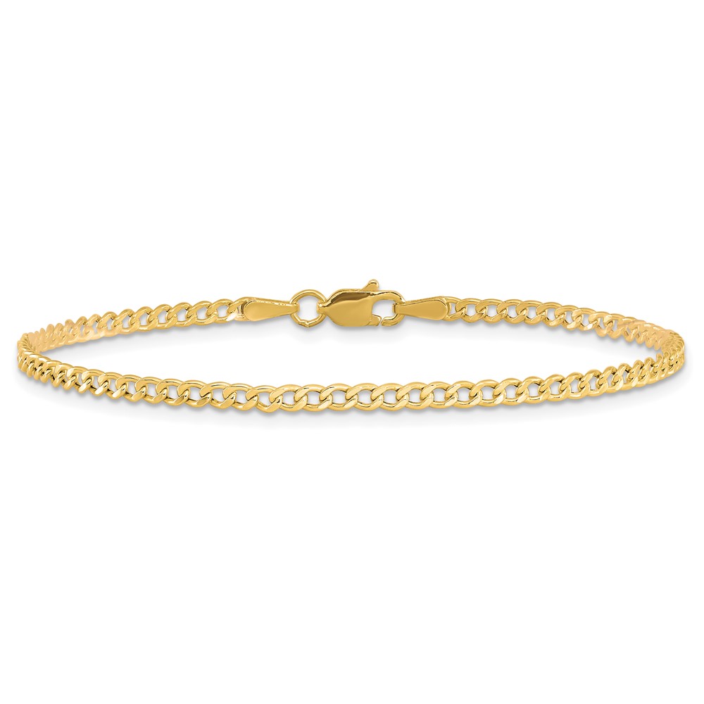 10k 2.5mm Semi-Solid Curb Link Chain (10BC124-8)