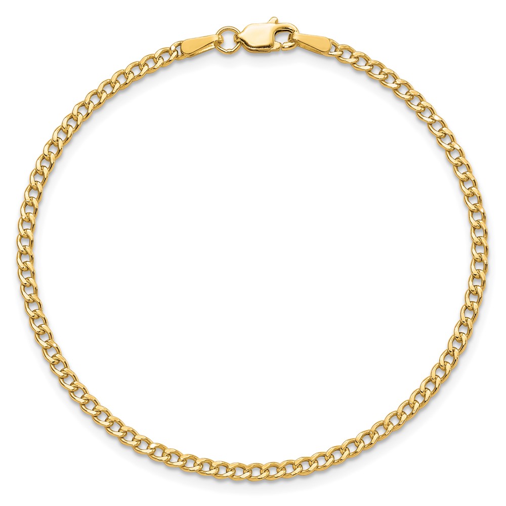 10k 2.5mm Semi-Solid Curb Link Chain (10BC124-8)