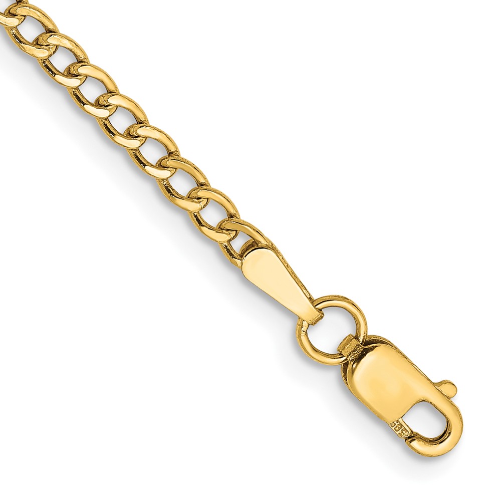10k 2.5mm Semi-Solid Curb Link Chain (10BC124-7)