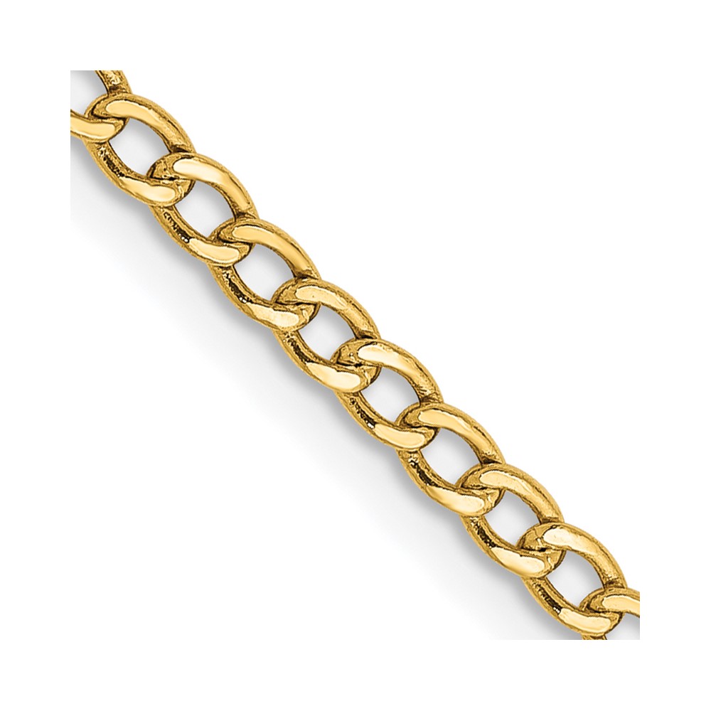 10k 2.5mm Semi-Solid Curb Link Chain (10BC124-18)