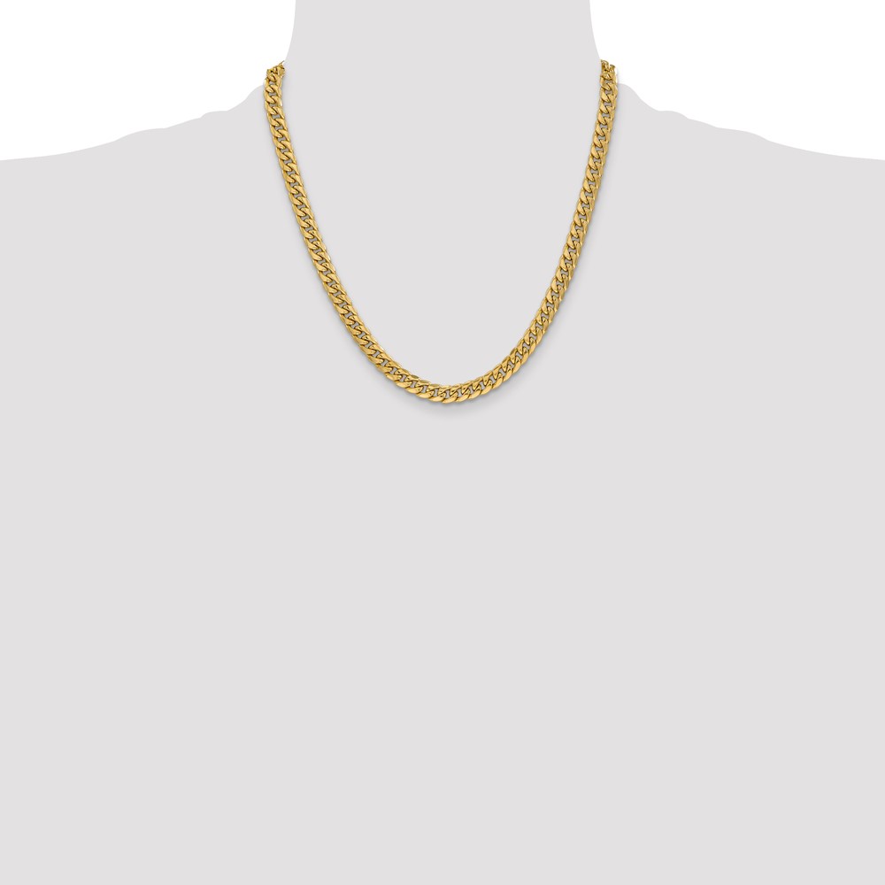 10k 6mm Semi-Solid Miami Cuban Chain (10BC154-20)