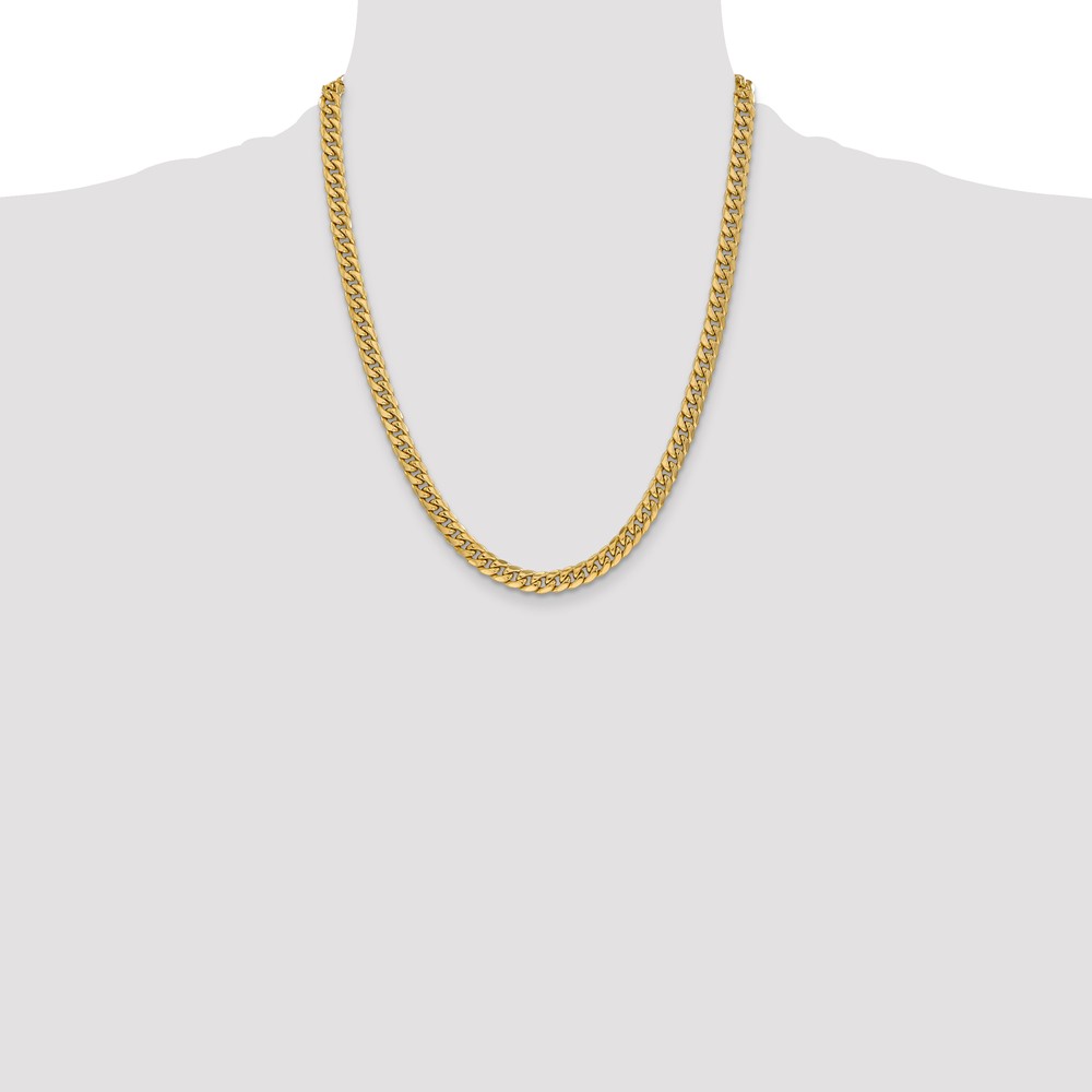 10k 6mm Semi-Solid Miami Cuban Chain (10BC154-22)
