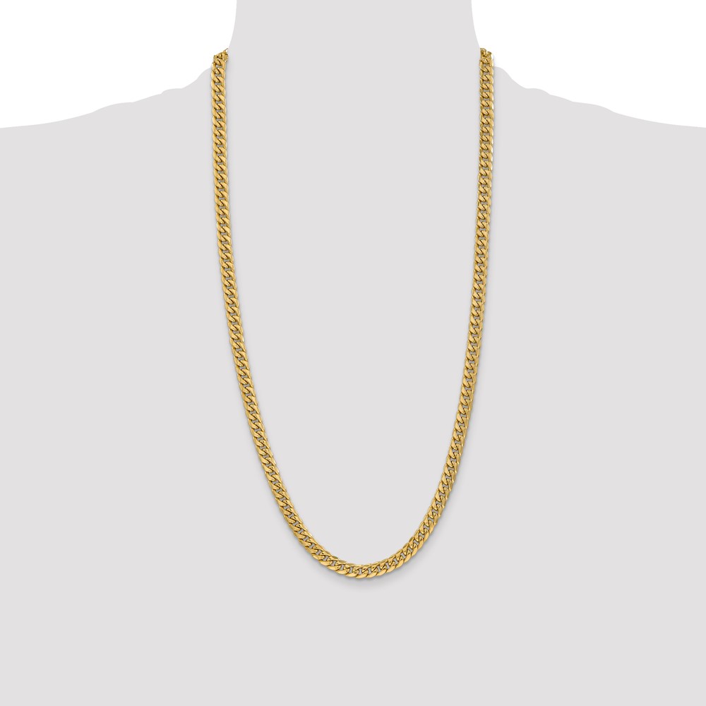 10k 6mm Semi-Solid Miami Cuban Chain (10BC154-28)