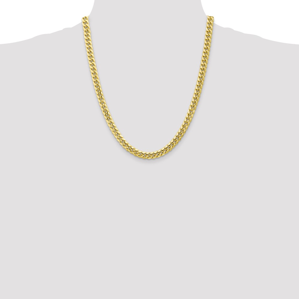 10k 6.75mm Semi-Solid Miami Cuban Chain (10BC155-22)