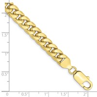 10K 7.3mm Yellow Gold Semi-Solid Miami Cuban Chain view 2