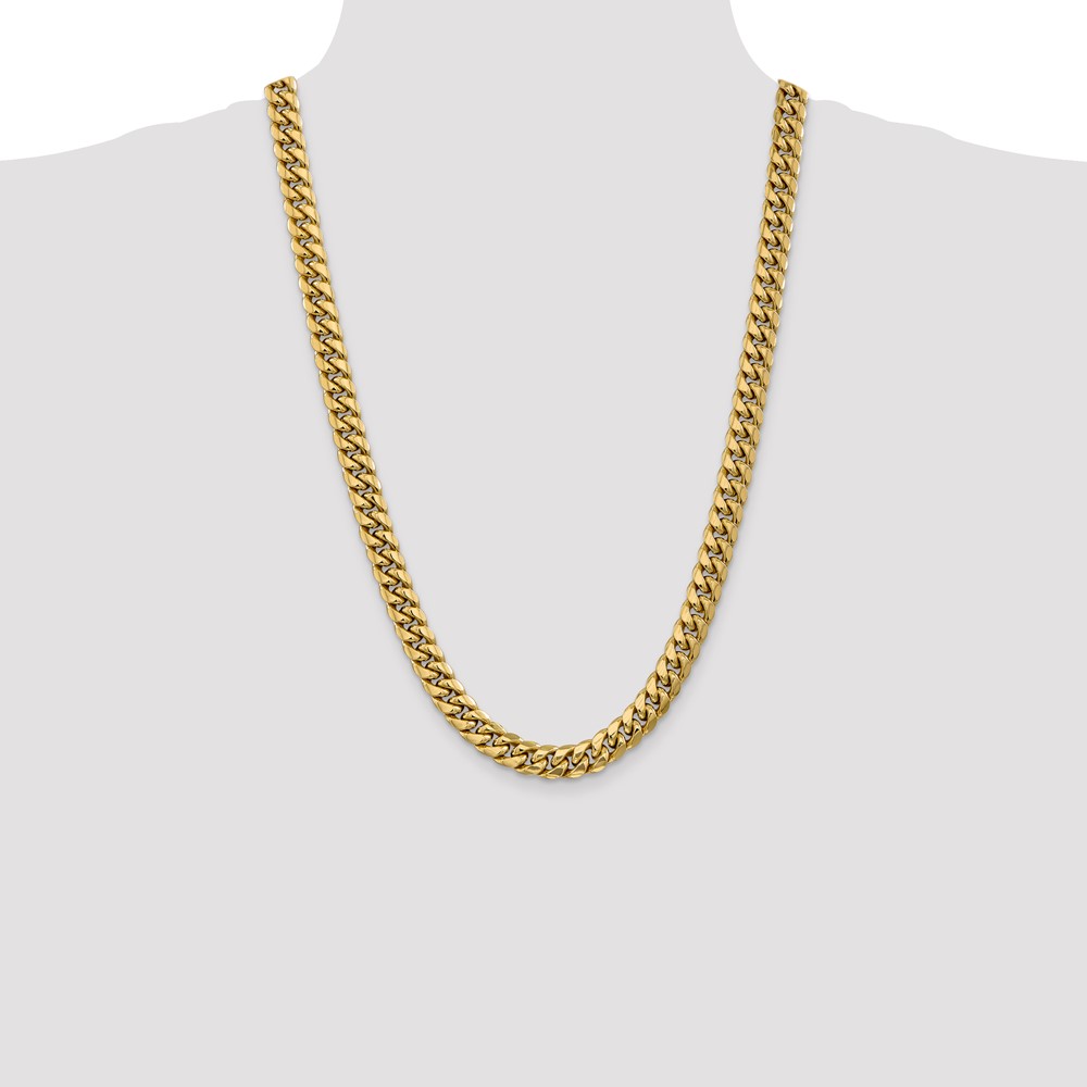 10k 9.3mm Semi-Solid Miami Cuban Chain (10BC157-26)