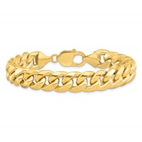 10K 11mm Yellow Gold Semi-Solid Miami Cuban Chain view 3