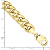 10K 11mm Yellow Gold Semi-Solid Miami Cuban Chain view 2