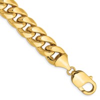 10K 11mm Yellow Gold Semi-Solid Miami Cuban Chain view 1