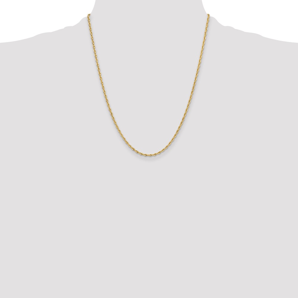 10k 2.5mm Semi-Solid Rope Chain (10BC202-22)