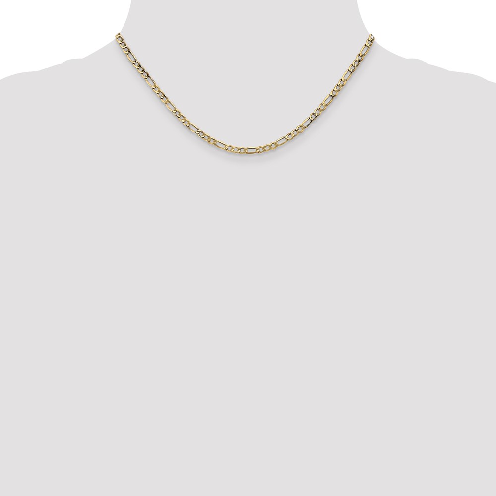 10k 3.5mm Semi-Solid Figaro Chain (10BC93-16)
