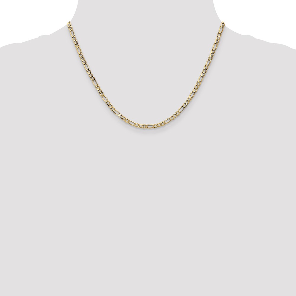 10k 3.5mm Semi-Solid Figaro Chain (10BC93-18)