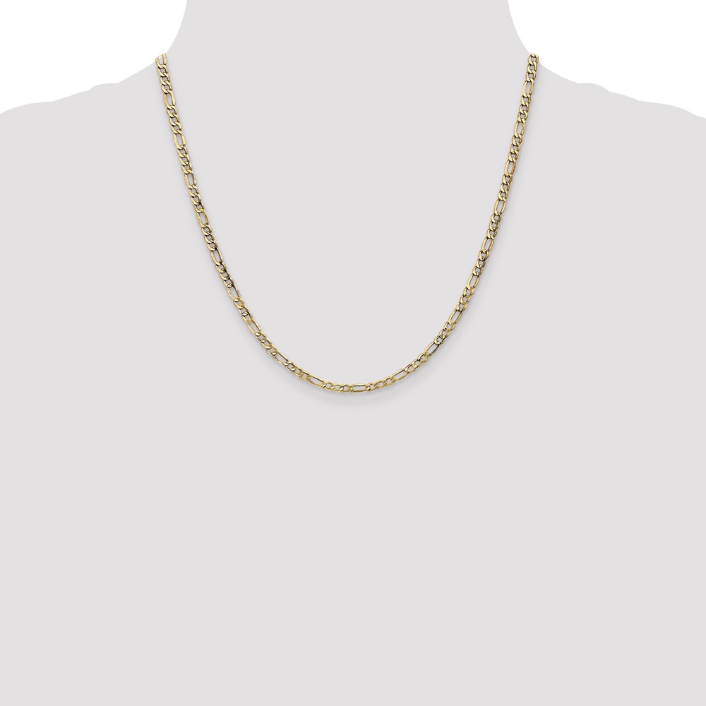 10k 3.5mm Semi-Solid Figaro Chain (10BC93-20)