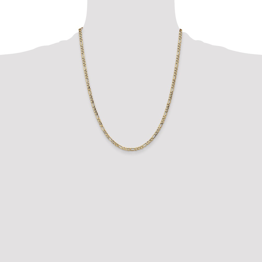 10k 3.5mm Semi-Solid Figaro Chain (10BC93-22)