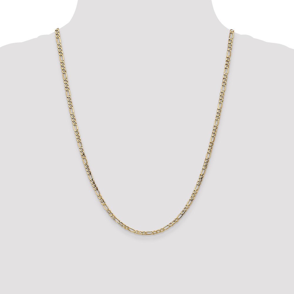 10k 3.5mm Semi-Solid Figaro Chain (10BC93-24)