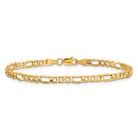 10K 3.5mm Yellow Gold Semi-Solid Figaro Chain view 3