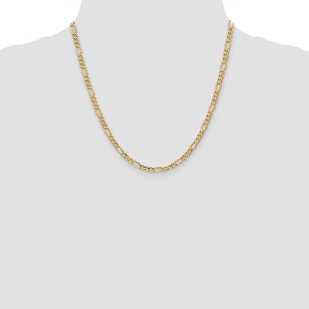 10k 4.2mm Semi-Solid Figaro Chain (10BC94-20)