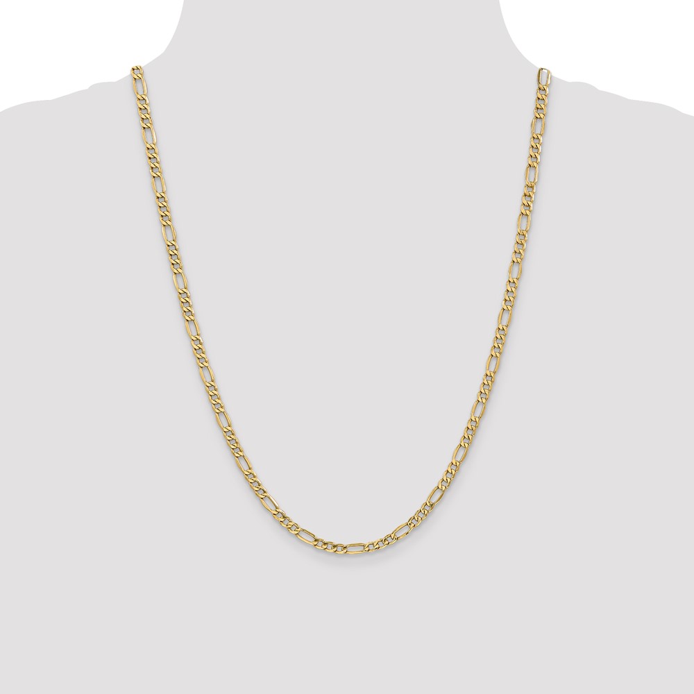 10k 4.2mm Semi-Solid Figaro Chain (10BC94-24)
