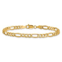 10K 4.2mm Yellow Gold Semi-Solid Figaro Chain view 3