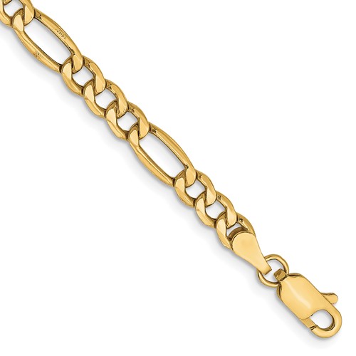 10K 4.2mm Semi-Solid Figaro Chain