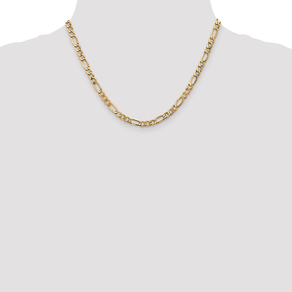 10k 5.35mm Semi-Solid Figaro Chain (10BC95-18)