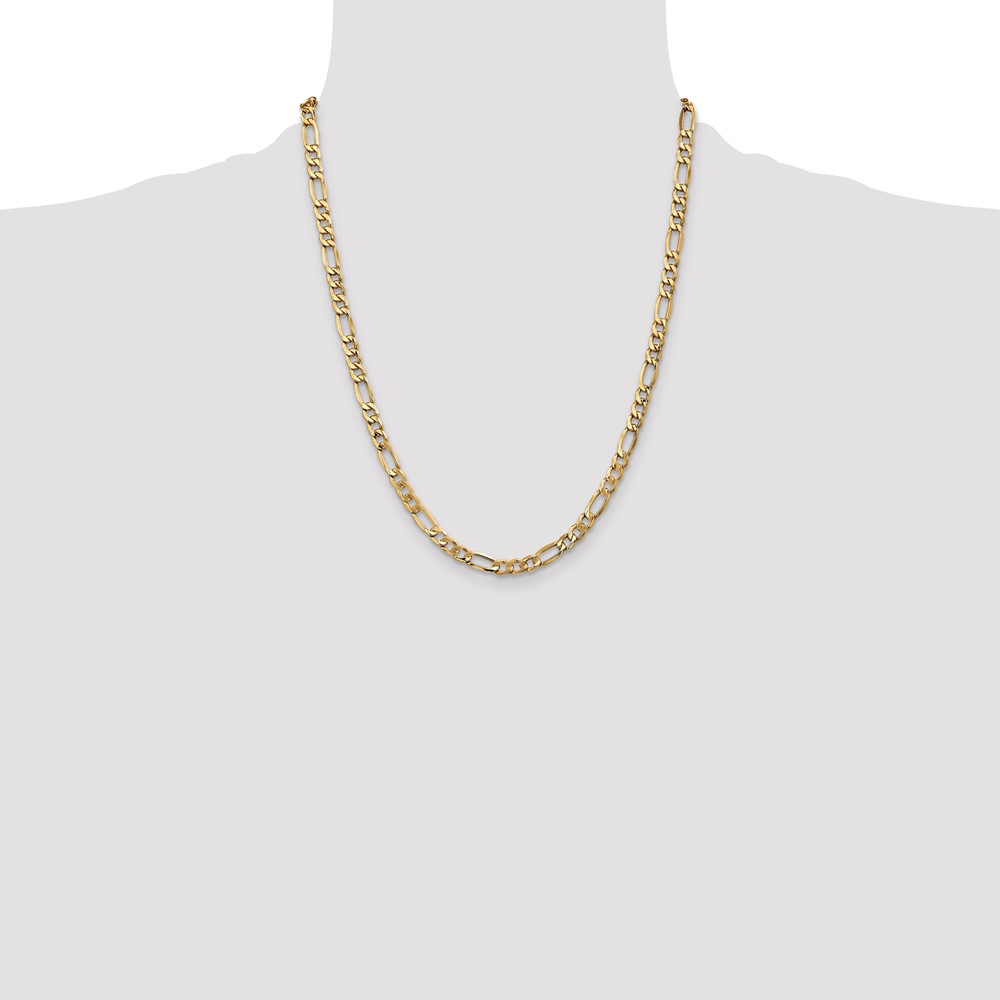 10k 5.35mm Semi-Solid Figaro Chain (10BC95-22)