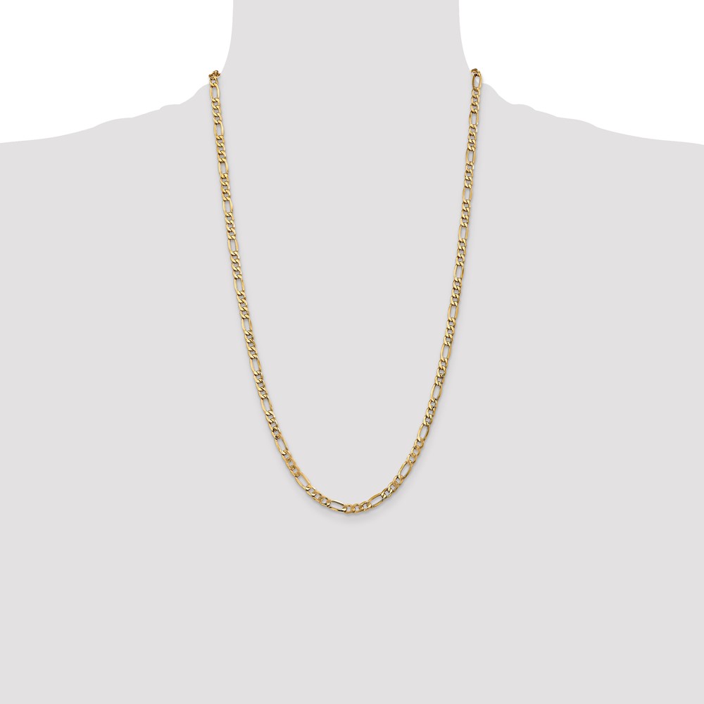 10k 5.35mm Semi-Solid Figaro Chain (10BC95-26)