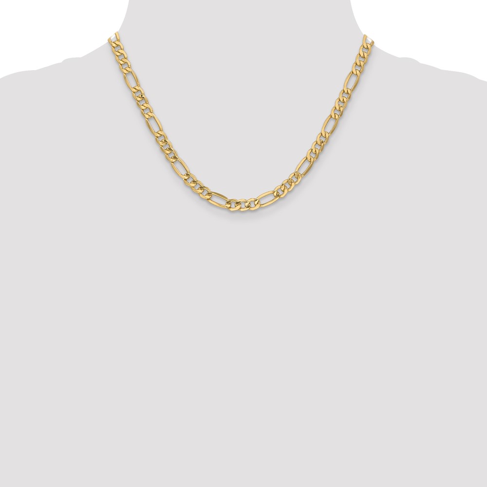 10k 6.25mm Semi-Solid Figaro Chain (10BC96-18)
