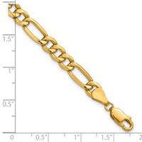 10K 6.25mm Yellow Gold Semi-Solid Figaro Chain view 5